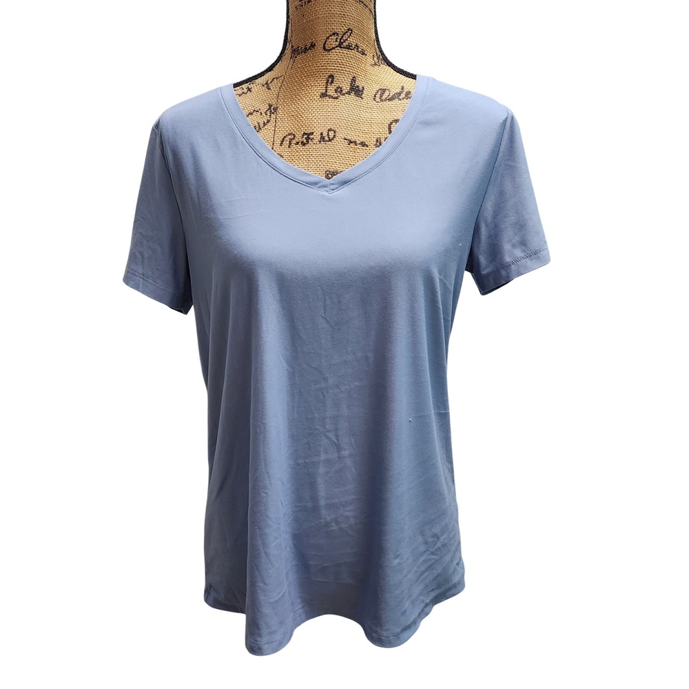 Sonoma Goods For‎ Life Sleepwear Top Women's Size M Blue V Neck Short Sleeve
